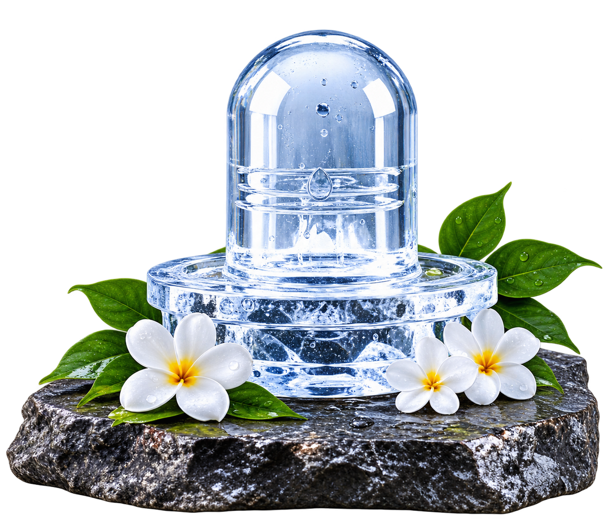 Om Barfani Shivling during worship